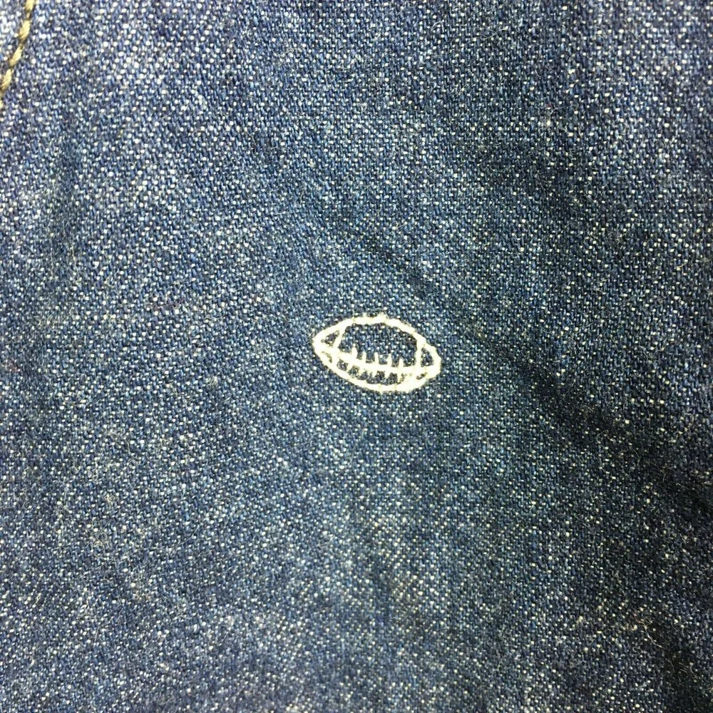 Oshkosh B'Gosh Overalls Boys Sz 18 months Dark‎ Wash Embroidered Football Denim